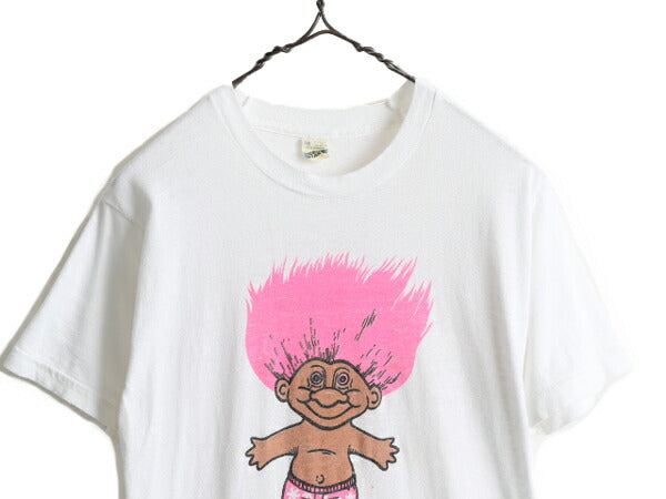 80s USA製 ★ トロール プリント Tシャツ M 小さめ メンズ XS レディース S 程 80年代 ビンテージ キャラクター シングルステッチ イラスト