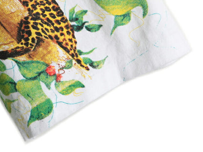 デッドストック 90s ★ WILD ORTS アニマル オールオーバー プリント Tシャツ メンズ XL / 白 イラスト アート 動物 花 シングルステッチ