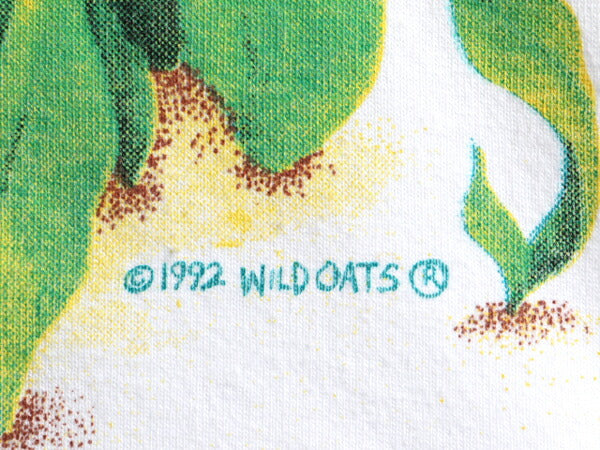 デッドストック 90s ★ WILD ORTS アニマル オールオーバー プリント Tシャツ メンズ XL / 白 イラスト アート 動物 花 シングルステッチ