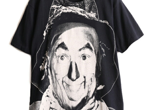 90s USA製 ★ オズの魔法使い カカシ 大判 プリント Tシャツ ( メンズ M ) The WIZARD of OZ 映画 ムービー オフィシャル キャラクター 黒