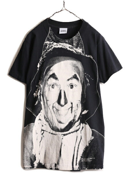 90s USA製 ★ オズの魔法使い カカシ 大判 プリント Tシャツ ( メンズ M ) The WIZARD of OZ 映画 ムービー オフィシャル キャラクター 黒