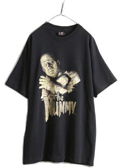 90s ★ The Mummy ミイラ プリント Tシャツ メンズ XL 90年代 オールド マミー キャラクター ハムナプトラ 映画 ムービー ホラー GIANT 黒