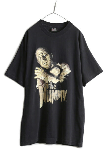 90s ★ The Mummy ミイラ プリント Tシャツ メンズ XL 90年代 オールド マミー キャラクター ハムナプトラ 映画 ムービー ホラー GIANT 黒