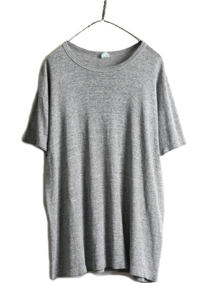 80s USA製 ★ チャンピオン 88 12 Tシャツ ( メンズ XL ) 80年代 ビンテージ Champion 無地 目無し 霜降り 灰 トリコタグ ハチハチワンツー