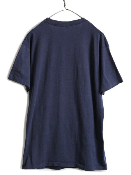 80s USA製 ★ ジャズ アート プリント 半袖 Tシャツ メンズ L / 80年代 ビンテージ 当時物 JAZZ 芸術 イラスト バンド シングルステッチ 紺