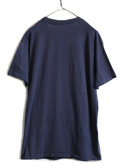 80s USA製 ★ ジャズ アート プリント 半袖 Tシャツ メンズ L / 80年代 ビンテージ 当時物 JAZZ 芸術 イラスト バンド シングルステッチ 紺
