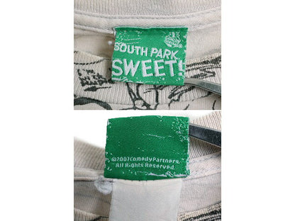 00s ★ サウスパーク キャラクター オールオーバー プリント Tシャツ メンズ L 程/ オールド SOUTH PARK アニメ 総柄 オフィシャル 当時物
