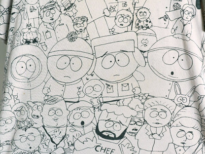 00s ★ サウスパーク キャラクター オールオーバー プリント Tシャツ メンズ L 程/ オールド SOUTH PARK アニメ 総柄 オフィシャル 当時物