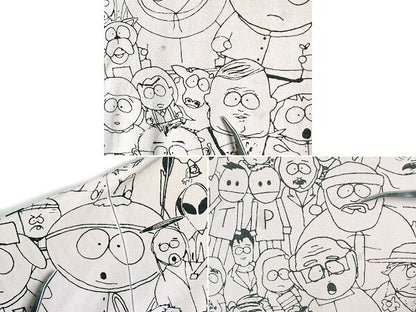 00s ★ サウスパーク キャラクター オールオーバー プリント Tシャツ メンズ L 程/ オールド SOUTH PARK アニメ 総柄 オフィシャル 当時物