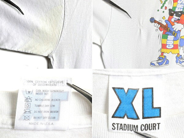 90s USA製 ★ キャラクター 両面 プリント Tシャツ ( メンズ XL ) 古着 90年代 オールド 企業物 イラスト LIFE SAVERS シングルステッチ 白