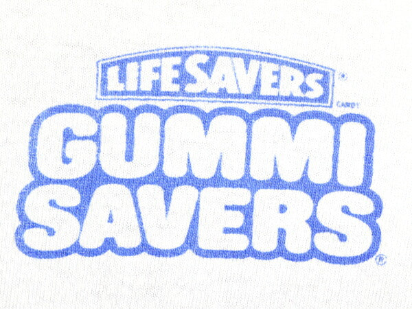 90s USA製 ★ キャラクター 両面 プリント Tシャツ ( メンズ XL ) 古着 90年代 オールド 企業物 イラスト LIFE SAVERS シングルステッチ 白