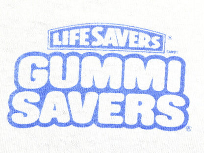 90s USA製 ★ キャラクター 両面 プリント Tシャツ ( メンズ XL ) 古着 90年代 オールド 企業物 イラスト LIFE SAVERS シングルステッチ 白