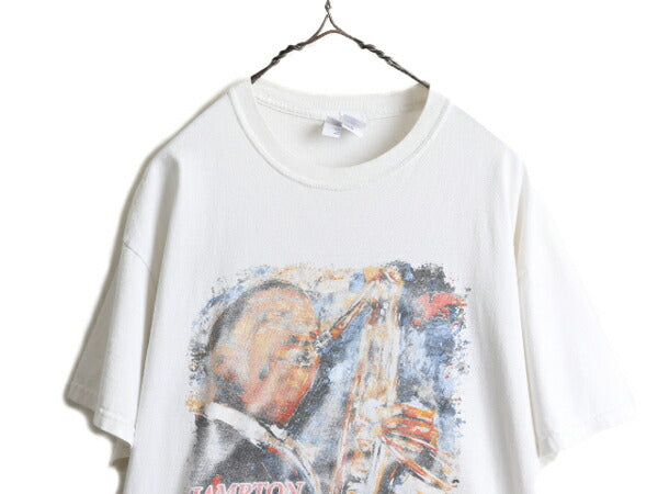 2013年★ ジャズ フェスティバル 両面 プリント Tシャツ ( メンズ XL ) JAZZ アート イラスト バンド 当時物 ホワイト ヘビーウェイト 白