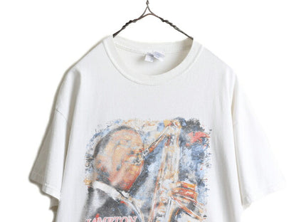 2013年★ ジャズ フェスティバル 両面 プリント Tシャツ ( メンズ XL ) JAZZ アート イラスト バンド 当時物 ホワイト ヘビーウェイト 白