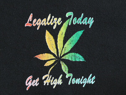 90s USA製 ★ マリファナ 両面 プリント Tシャツ メンズ XL / 90年代 オールド 大麻 ガンジャ ヘビーウェイト メッセージ シングルステッチ