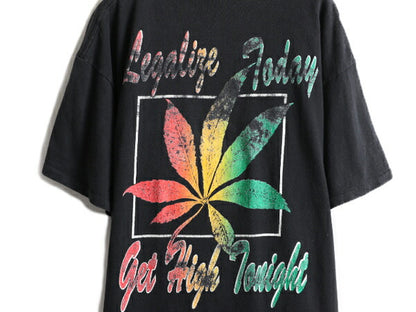 90s USA製 ★ マリファナ 両面 プリント Tシャツ メンズ XL / 90年代 オールド 大麻 ガンジャ ヘビーウェイト メッセージ シングルステッチ