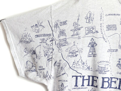 90s 大きいサイズ XL ★ 地図 オールオーバー プリント Tシャツ メンズ / 90年代 オールド マップ 総柄 大判 アート イラスト 霜降り 灰