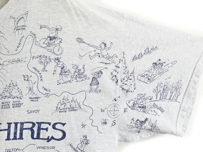 90s 大きいサイズ XL ★ 地図 オールオーバー プリント Tシャツ メンズ / 90年代 オールド マップ 総柄 大判 アート イラスト 霜降り 灰