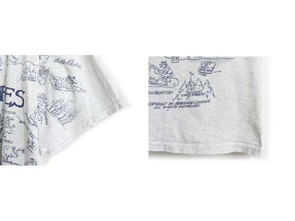 90s 大きいサイズ XL ★ 地図 オールオーバー プリント Tシャツ メンズ / 90年代 オールド マップ 総柄 大判 アート イラスト 霜降り 灰
