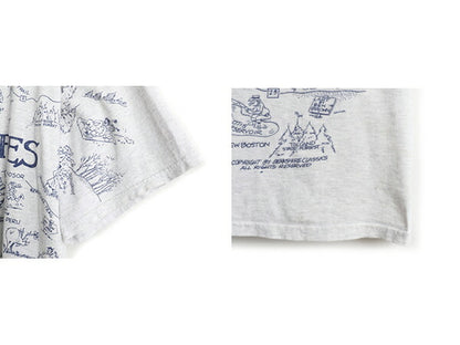 90s 大きいサイズ XL ★ 地図 オールオーバー プリント Tシャツ メンズ / 90年代 オールド マップ 総柄 大判 アート イラスト 霜降り 灰