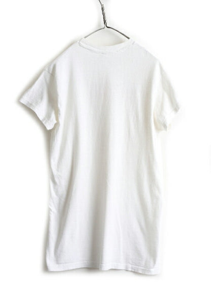 70s USA製 ★ 企業 メッセージ プリント Tシャツ ( L メンズ 小さめ M 程) 70年代 ビンテージ 当時物 コットン 白 HANES シングルステッチ