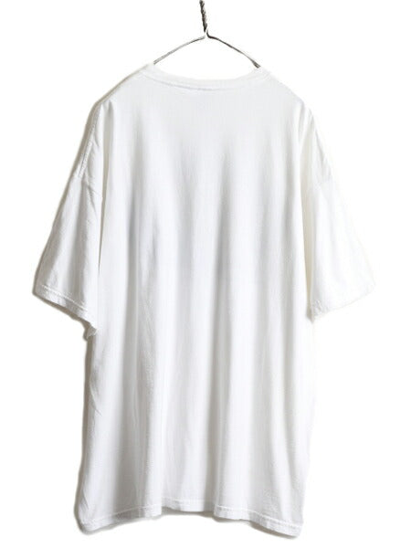 90s 00s 大きいサイズ 2XL ★ メッセージ キャラクター イラスト プリント Tシャツ メンズ XXL 90年代 00年代 オールド ヘビーウェイト 白