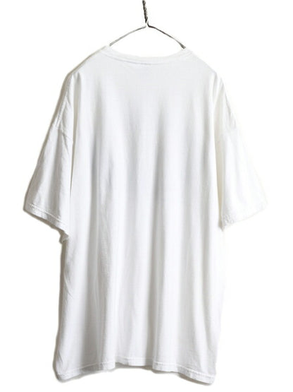 90s 00s 大きいサイズ 2XL ★ メッセージ キャラクター イラスト プリント Tシャツ メンズ XXL 90年代 00年代 オールド ヘビーウェイト 白