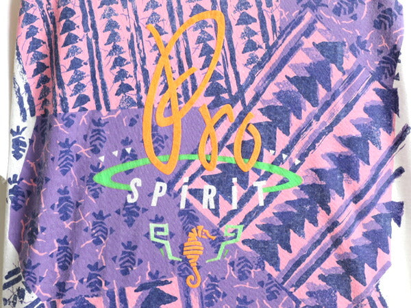 80s USA製 大きいサイズ XXXL ★ アート 大判 発泡 プリント 半袖 Tシャツ メンズ 3XL / 80年代 ビンテージ イラスト シングルステッチ 白