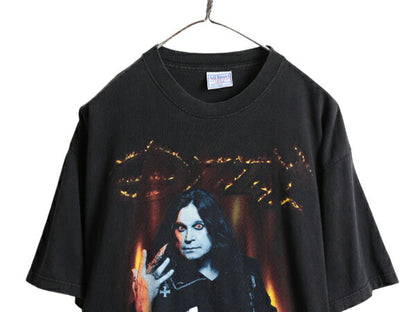00s ★ オジー オズボーン 両面 プリント 半袖 Tシャツ メンズ L / 00年代 オールド OZZY OSBOURNE オフィシャル 当時物 ロック バンド 黒