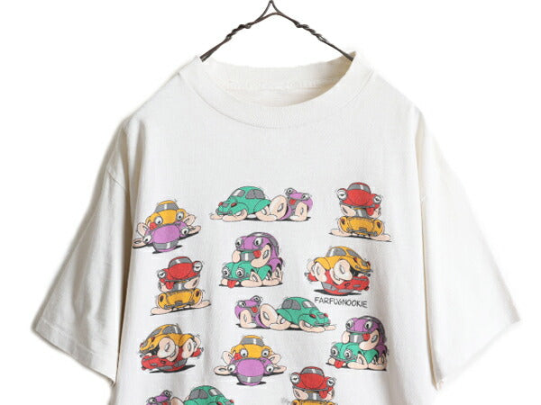 90s ★ ワーゲン 四十八手 イラスト 両面 プリント Tシャツ メンズ M 程/ 90年代 オールド キャラクター エロ SEX アート シングルステッチ