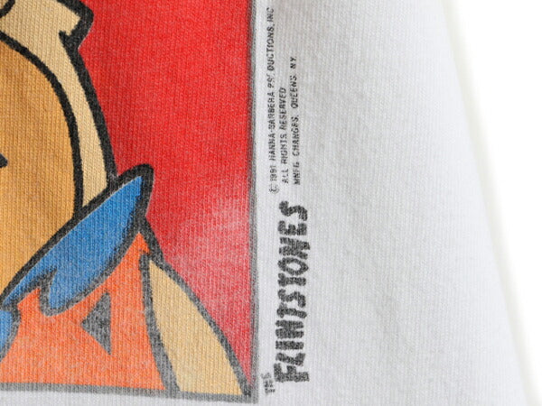 90s USA製 ★ フリントストーン ウォーホル 風 アート プリントTシャツ メンズ L / 古着 90年代 キャラクター オフィシャル 当時物 アニメ