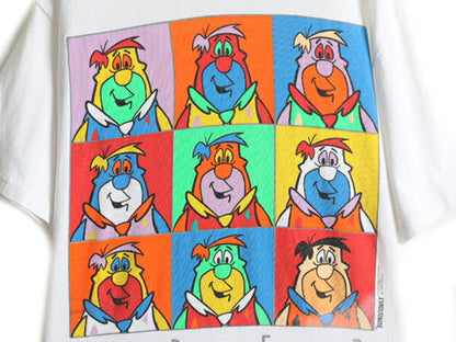 90s USA製 ★ フリントストーン ウォーホル 風 アート プリントTシャツ メンズ L / 古着 90年代 キャラクター オフィシャル 当時物 アニメ