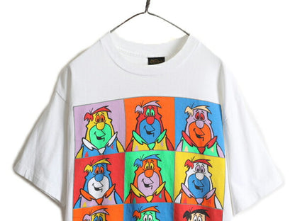 90s USA製 ★ フリントストーン ウォーホル 風 アート プリントTシャツ メンズ L / 古着 90年代 キャラクター オフィシャル 当時物 アニメ