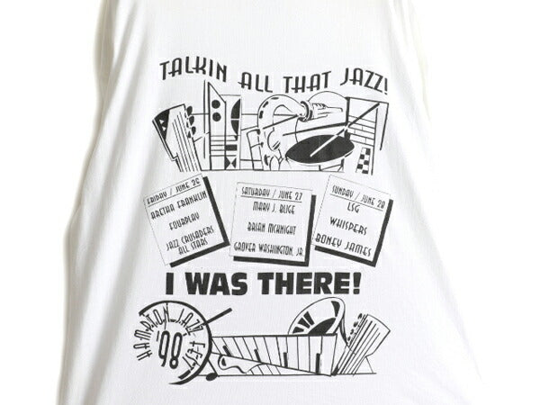 90s ★ ジャス フェスティバル アート イラスト 両面 プリント Tシャツ ( メンズ XL ) 古着 90年代 オールド JAZZ フェス 当時物 バンド 白
