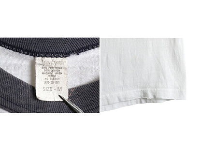 70s 80s ★ YALE カレッジ プリント チョコチン リンガー Tシャツ ( メンズ M ) 70年代 80年代 ビンテージ シングルステッチ ワンポイント