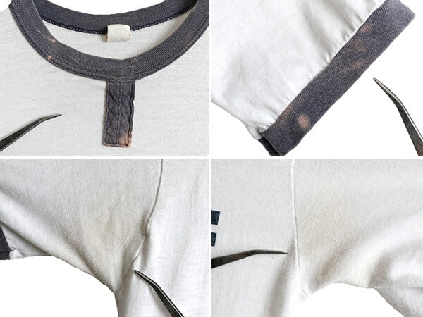 70s 80s ★ YALE カレッジ プリント チョコチン リンガー Tシャツ ( メンズ M ) 70年代 80年代 ビンテージ シングルステッチ ワンポイント