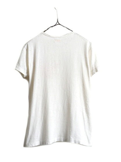 40s 50s ★ ベルバシーン 2段 染込み カレッジ プリント Tシャツ ( メンズ レディース S 程) 40年代 50年代 VELVA SHEEN シングルステッチ