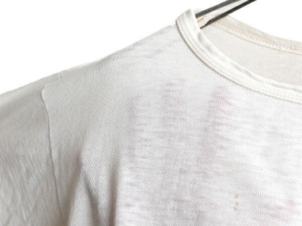 40s 50s ★ ベルバシーン 2段 染込み カレッジ プリント Tシャツ ( メンズ レディース S 程) 40年代 50年代 VELVA SHEEN シングルステッチ