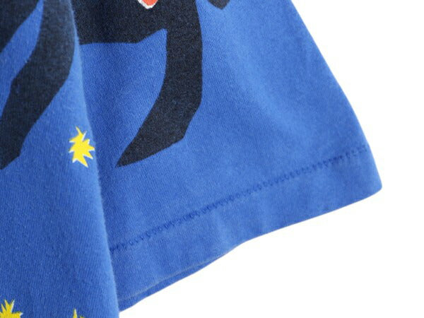 90s ★ マティス イカロス オールオーバー プリント Tシャツ メンズ XL / 古着半袖Tシャツ アート イラスト 絵画 総柄 シングルステッチ 青