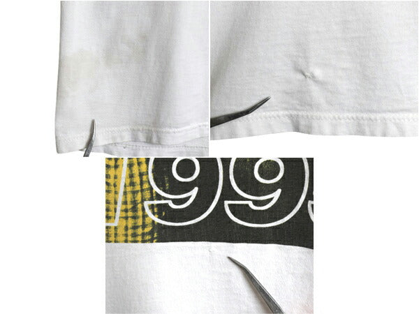 90s USA製 ★ R.E.M. 1995 ツアー プリント Tシャツ メンズ XL 古着 オフィシャル 当時物 バンド ロック フォト グラフィック NICE MAN 白