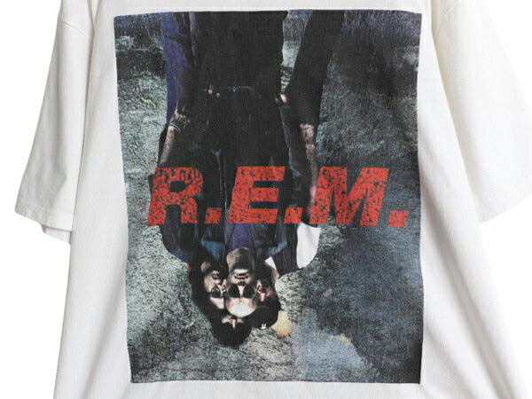 90s USA製 ★ R.E.M. 1995 ツアー プリント Tシャツ メンズ XL 古着 オフィシャル 当時物 バンド ロック フォト グラフィック NICE MAN 白
