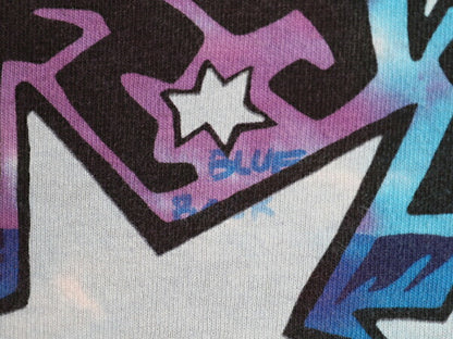 90s ★ リキッドブルー SUN&MOON タイダイ オールオーバー プリント Tシャツ メンズ XXL / 古着 当時物 オールド 大判 アート グラフィック