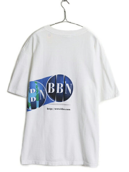 90s ★ 企業物 両面 イラスト プリント Tシャツ メンズ XL オールド グラフィック アート メッセージ 大きいサイズ ヘビーウェイト 当時物