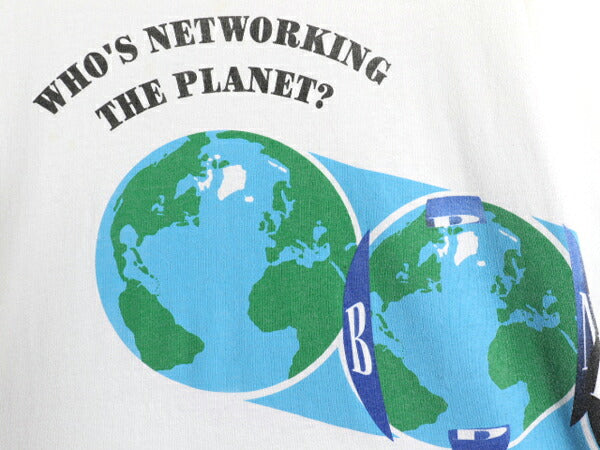 90s ★ 企業物 両面 イラスト プリント Tシャツ メンズ XL オールド グラフィック アート メッセージ 大きいサイズ ヘビーウェイト 当時物