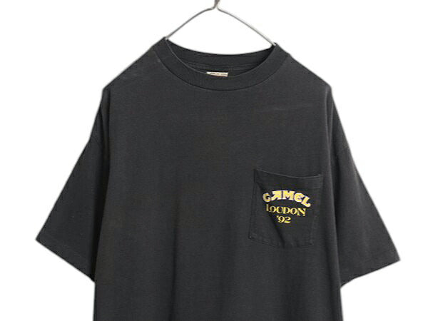 90s USA製 ★ キャメル キャラクター イラスト プリント Tシャツ メンズ XL オールド オフィシャル タバコ 企業物 グラフィック ポケT 黒