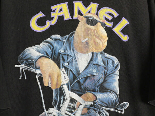 90s USA製 ★ キャメル キャラクター イラスト プリント Tシャツ メンズ XL オールド オフィシャル タバコ 企業物 グラフィック ポケT 黒