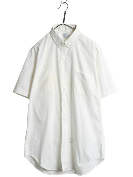 デッドストック 60s 70s ★ シアーズ スーピマ コットン 半袖 ダブカラー シャツ メンズ L / 新品 ヴィンテージ ワイシャツ ドレス 無地 白