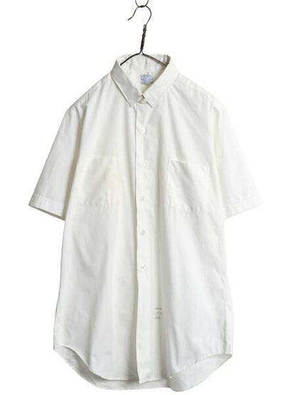 デッドストック 60s 70s ★ シアーズ スーピマ コットン 半袖 ダブカラー シャツ メンズ L / 新品 ヴィンテージ ワイシャツ ドレス 無地 白