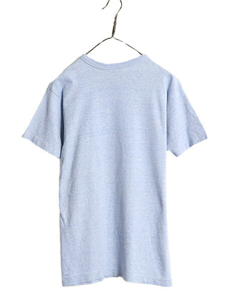 70s USA製 ★ チャンピオン 染込み 3段 カレッジ プリント Tシャツ メンズ M ヴィンテージ バータグ 88 12 シングルステッチ 霜降り ブルー