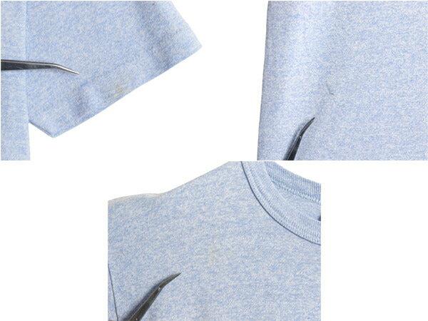 70s USA製 ★ チャンピオン 染込み 3段 カレッジ プリント Tシャツ メンズ M ヴィンテージ バータグ 88 12 シングルステッチ 霜降り ブルー